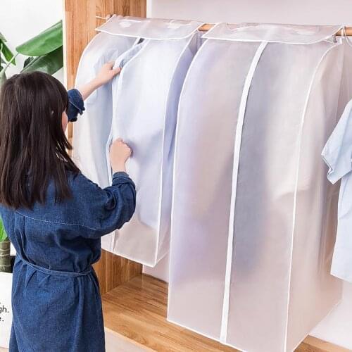 Clothes Dust Cover Dustproof Garment Cloth Storage Waterproof Suit Coat Protector Storage Bag Hanging Organizer Wardrobe VS026