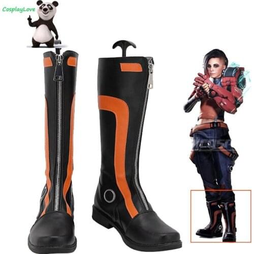 CosplayLove Hyper Scape Mint Black Shoes Cosplay Long Boots Leather Custom Made For Halloween Christmas