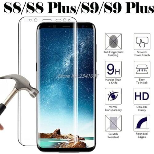 For Samsung Galaxy S8 Protective Screen Glass S9 S 8 9 Plus 3D Protector on Cam S8Plus S9Plus 8S 9S Tremp Glasses Tempered Glas