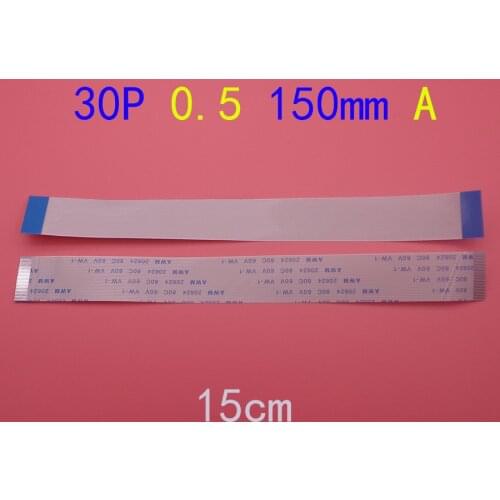5PCS pcs 30pin FFC FPC flat line flexible cable 0.5mm pitch 30 pin A Forward Length 150mm Ribbon Flex Cable AWM 20624 80C 60V VW
