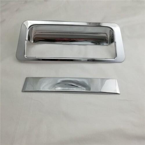 Chrome accessories for nissan navara brute d40 tail gate trim for nissan frontier navara d40 2006 -2013 car styling plate parts