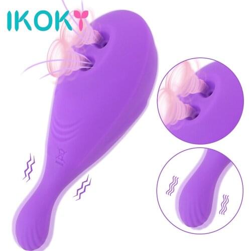 IKOKY Double Suction Vibrators G-spot Vibrating Dildo 8 Vibration 5 sucking Whale Shape Clitoris Stimulator Sex Toys for Women