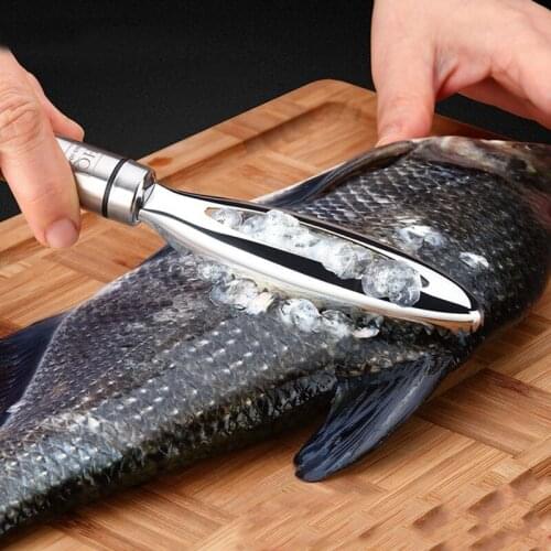 Kitchen Accessorie Stainless Fish Scales Scraping Graters Fast Remove Fish Cleaning Peeler Scraper Fish Bone Tweezers Tool Gadge