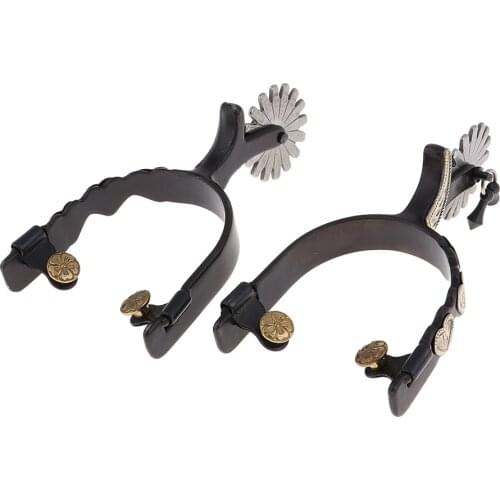 Metal Western Cowboy Spurs, Roping Spurs for Men Women Youth Riding Boots