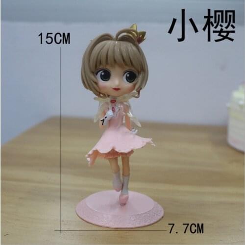 15CM Mini Anime Cardcaptor Sakura Clow Card cosplay prop Doll KINOMOTO SAKURA captor Sakura Model toys Cake decoration Gift
