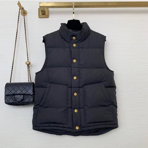 2021 Fashion Sleeveless Womens Short Waistcoat Korean Thicken Bread Winter Jacket Stand-up Collar Warm Loose Coat