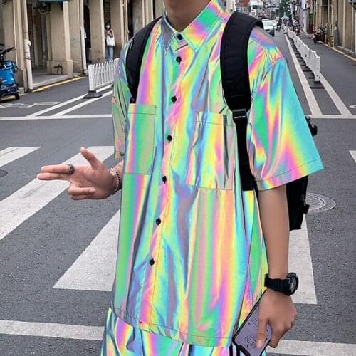 Mens Reflective Holographic Shirt Night shirt