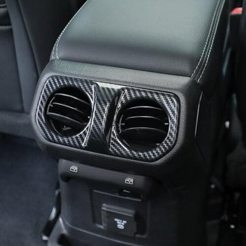 QHCP Car Rear Air Conditioning Outlet Cover Stickers Rear Armrest Vent Decorative Frame For Jeep Wrangler JL 2018-2021 Accessory