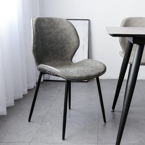 Dining chair household light luxury iron art backrest makeup chair modern minimalist negotiation chair minimalist restaurant nor