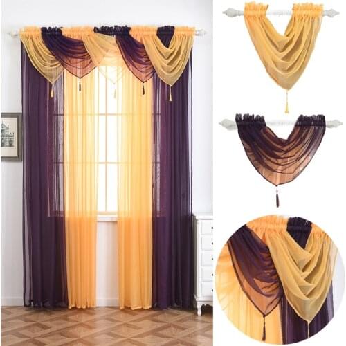 Solid Perspective Valance Curtains With Spike For Living Room Bedroom Home Decorative Window Pelmet Size 45*45 CM #266527