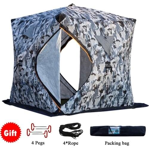 Outdoor Camping Tent Portable Ice Fishing Shelter Easy Set-up Winter Fishing Tent Ice Fishing Tent Waterproof & Windproof