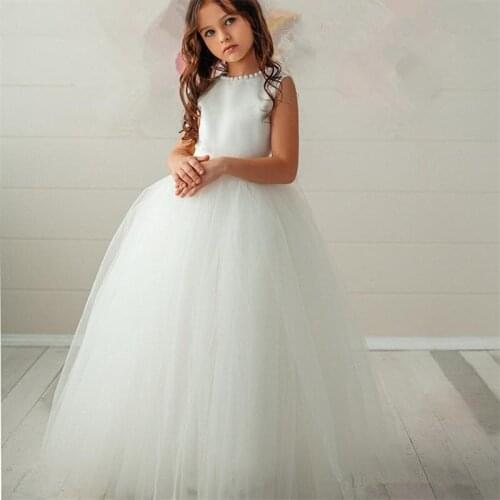 Flower Girl Dresses Lace Applique Cap Sleeve For Wedding Princess Children Party Ball Gown First Communion Dress