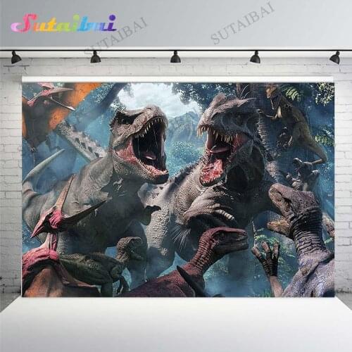 Jurassic World Party Dinosaur Birthday Party Background Child Jungle Park Backdrop for Photography Baby Shower Cake Table Decor