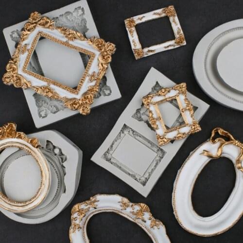 Rectangle Oval Plaque Mould Silicone Mold Fondant Cake Decorating Tool Gumpaste Sugarcraft Chocolate Forms Bakeware Tools