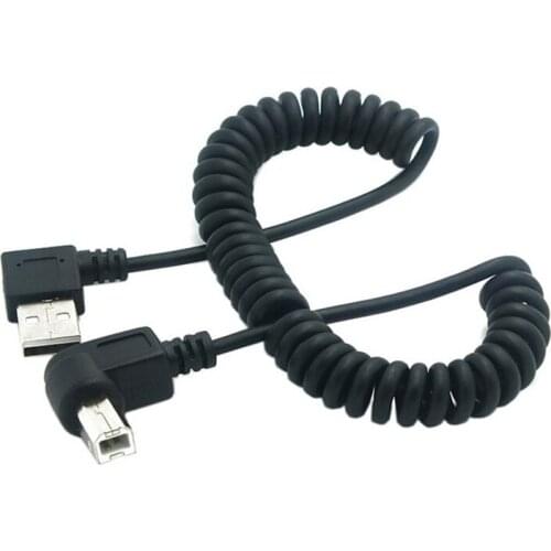 90 Degree right angled USB2.0 A male to USB B male 90 degree right angled printer strech cable