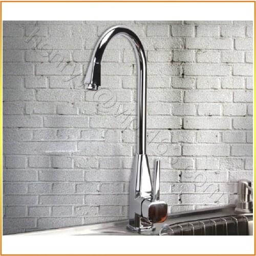 L16183 - Luxury Deck Mounted Chrome Color Brass Material Hot & Cold Water Kitchen Faucet