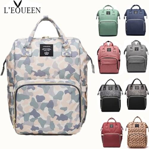LEQUEEN Diaper Bag Baby Care Large Capacity Mummy Backpack Designer Maternity Wet Bag Waterproof Daddy Travel Bag
