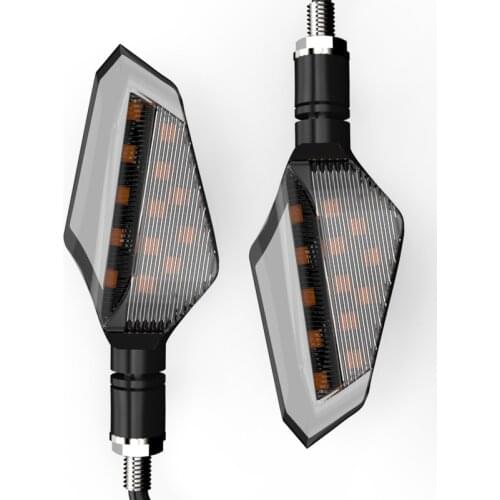 2x Led Motorcycle Flowing Turn Signal Lights Daytime Running Lights For Motorbike Accessories Brightness Arrowhead Bulb