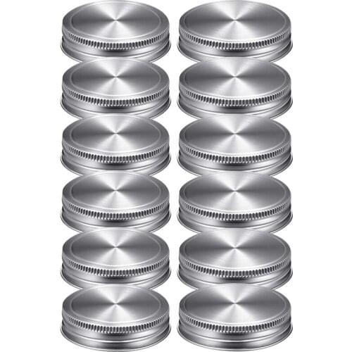 New 12 Pieces Wide and Regular Stainless Steel Mason Canning Jar Lids Colored Flat Screw-Top Lids Leak Proof Canning Jar