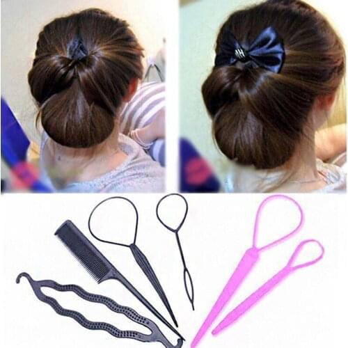 4Pcs/Set Hair Twist Styling Hair Clip Stick Bun Maker Braid Tools The Gum Of Hair Accessories For Women Lady Girls Clip