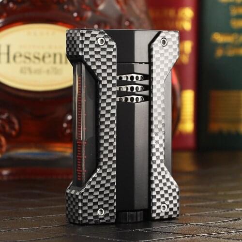 GALINER Cigar Torch Lighter Gas Refillable Windproof Cigar Lighter 1 Jet Butane Lighter Cigar Punch Cutter