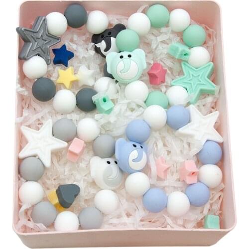 Cute-Idea 1set Teether Pacifier Bracelet Accessories Chain Toddle BPA Free Chewable Teething Soft Baby Product