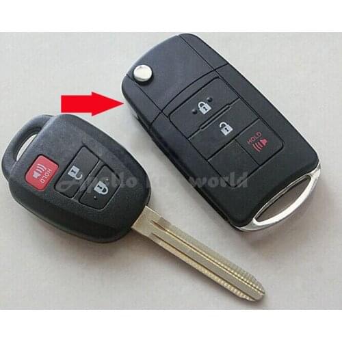 2+1 Buttons Modified Folding Flip Remote Key Shell Case For Toyota Corolla Camry Reiz New Vios Crown RAV4 Key Fob Cover