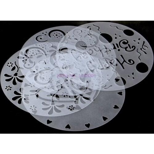 200set 4Pcs/Set Plastic Cake Stencils Flower Spray Stencils Birthday Cake Mold Decorating Tools Mould Fondant Template Molds