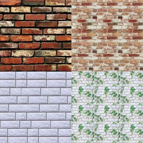 3D Retro Wall Paper Roll Rustic Faux Stone Wallpaper Bedroom Kitchen Living Room Dacal Background Stone Brick Vinyl Wall Sticker