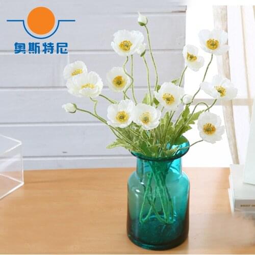 5pcs artificial flower bouquets white color artificial corn poppy flowers bouquets&Papaver rhoeas&Coquelicot bunches