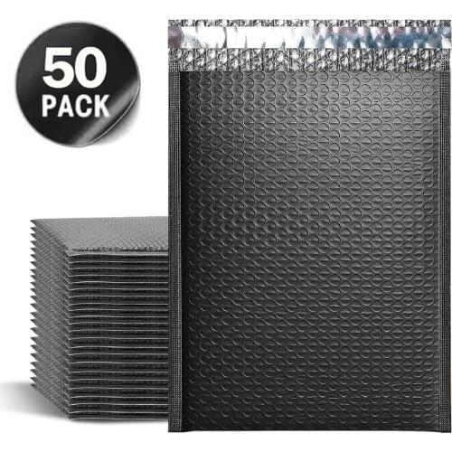 50 Pcs Bubble Mailer Envelopes Padded Mailing Packaging Poly Mailer for Gift Self Seal Shipping Bag Padding Pink White And Black