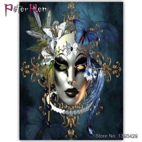 Diamond Painting Cross Stitch Butterfly mask pattern Square or Round Mosaic rhinestone Full Embroidery Diy Bedroom ornament gift