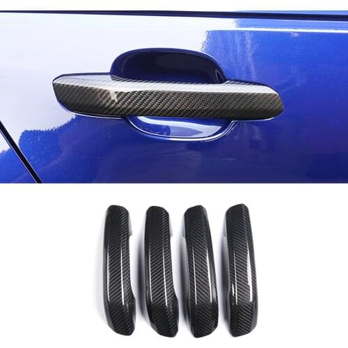 Car Accessories Carbon Fiber Door Handle Trim Frame Sticker Cover Exterior Decoration for Audi A4 S4 A5 S5 B9 Q5 FY 2017-2020