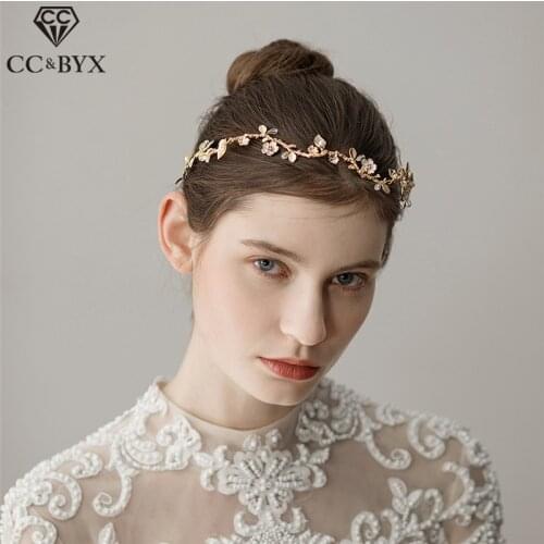 CC Wedding Jewlry Hairbands Headbands Engagement Hair Accessories For Bridal Branch Flower Shape Crystal Beads Party Beach O352