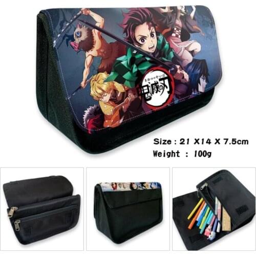 Anime Demon Slayer Cosplay Pencil Case Cosmetic Bag Stationery Box Students School Pen Pencile Pouch Bags Gift