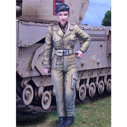 Resin Figure 1/35 Scale Model Kit Female Tank Soldier Captain GK Assembly Models Kit Colorless Self-Assembled Toy