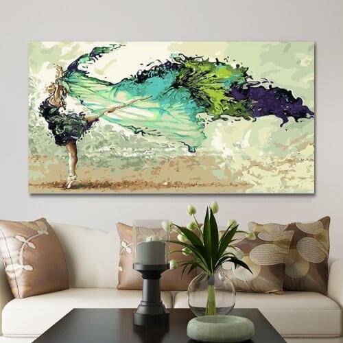 GATYZTORY 60x120cm Frame DIY Painting By Numbers Dancer Modern Home Wall Art Canvas Painting Large Size Living Room Home Decor