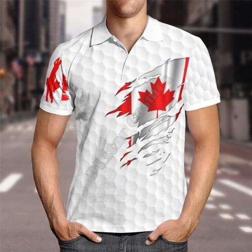 Hawaii Polo Shirt Canada Flag 3D All over print Polo Shirt Men for Women Short Sleeve Summer T-shirt