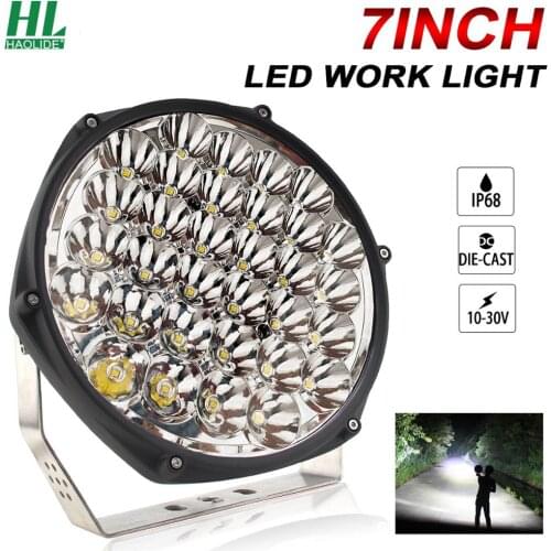 HAOLIDE LED Work Lights 7 Inch 160W Round LED Spot Pods Light Bar High/Low Beam Mounting Bracket Off Road 4WD Truck SUV UTV AT