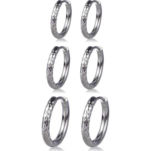 Surgical Stainless Steel Hoop Earrings, Hypoallergenic Cartilage Helix Tragus Conch Daith Huggie Earrings Size 10mm 12mm 14mm