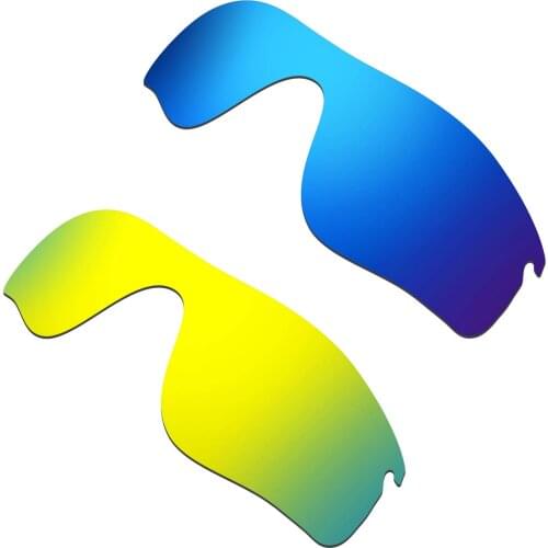 HKUCO For Radarlock Path Sunglass Polarized Replacement Lenses Color-Blue & 24K Gold 2 Pairs