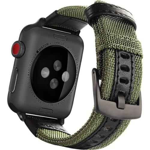 Canvas Strap for Apple Watch Band 42mm 44mm Nylon Watchband Replacement Straps for iWatch SE Series 6 5 4 3 2 1 with Metal Clasp