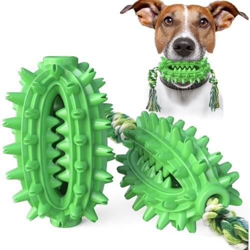 Dog Toys Pet Dog Cactus Chew Toothbrush Food Dispenser Puzzle Molar Toys Resistance to Bite Pet Tooth Cleaning Dog Toothbrush