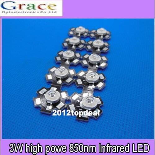 50pc 3W high powe 850nm Infrared LED Light IR led for NIGHT VISION CAMERA light #D