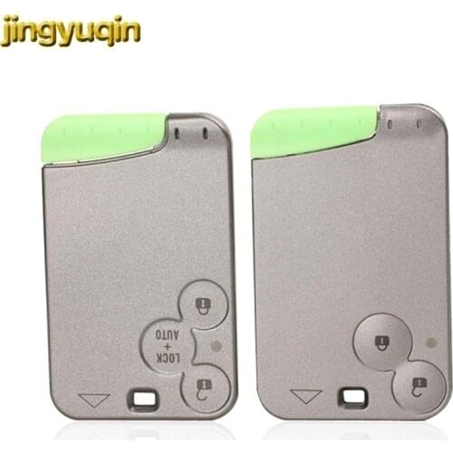 Jingyuqin Remote Smart Card Key Shell FOB For Renault Laguna Espace 2/3 Button Auto Car Key Blanks Protective Case With Blade
