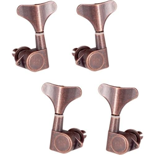 Fish Tail Buttons Bass String Tuners Pegs keys Machine Heads 2L2R Red Bronze for electric acoustic folk guitar