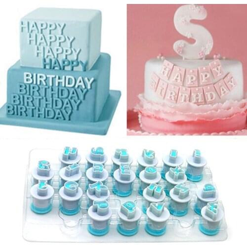 Mini Lowercase Uppercase Number Mold Plastic Letter Pastry Chocolate Fondant Cookies Cutter Cake Decorating Tool