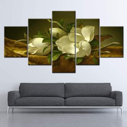 Canvas Wall Art 5 Piece Lily Flower Posters Modular Home Living Decor Pictures Prints Modern Living Room Decoration Paintings