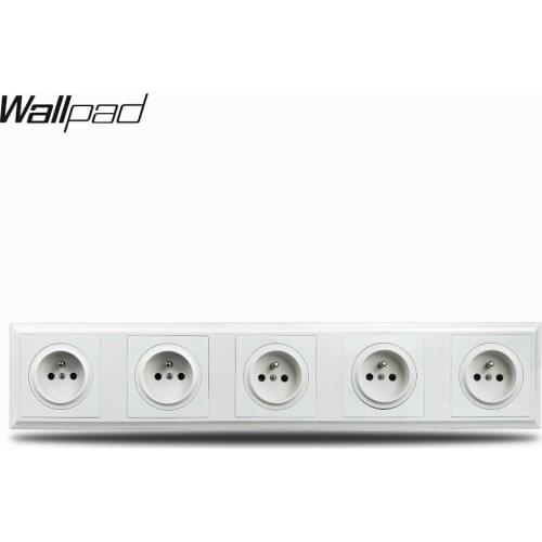 5 Way French Electric Wallpad White Wall Socket Quintuple Frame L6 Plastic Palace Style 430 * 86 mm Poland Belgium Socket