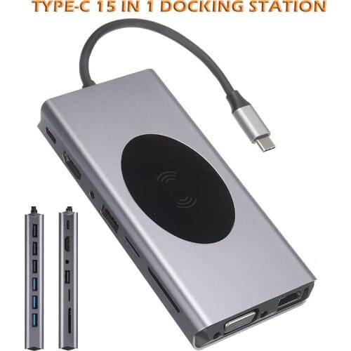 New Arrival USB 3.0 VGA PD Notebook Converter Durable Aluminum Alloy Type-C Laptop Docking Station Hub Adapter